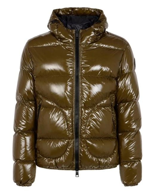 Herno Green Quilted Jacket With Hood for men