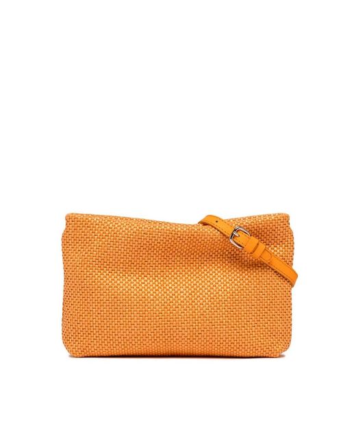 Gianni Chiarini Orange Brenda Clutch Bag With Resin Chain
