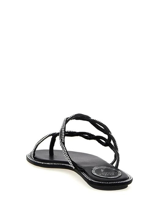 Rene Caovilla Black 'Braid' Sandals