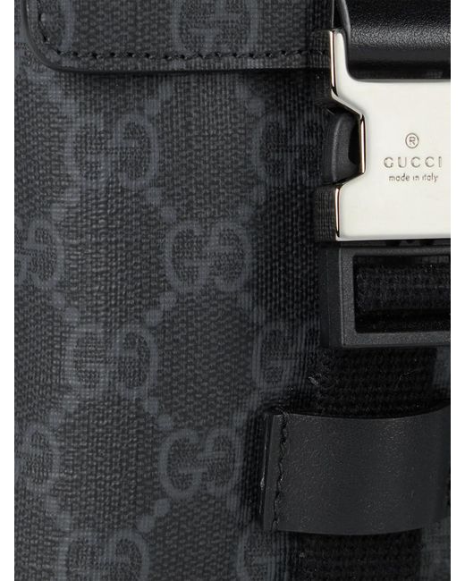 Gucci Black Gg Supreme Mini Crossbody Bag for men