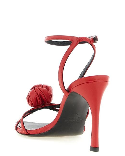 ROTATE BIRGER CHRISTENSEN Red Rotate Birger Christensen Sculptural Knot Sandals