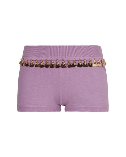 Rabanne Purple Knitted Shorts