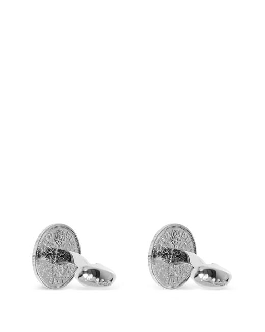 Paul Smith White Cufflink Coin for men