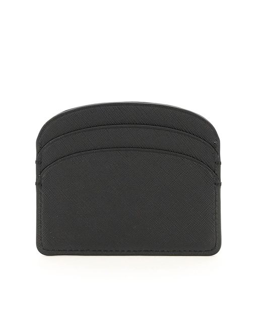 A.P.C. Black Demi Lune Leather Card Holder