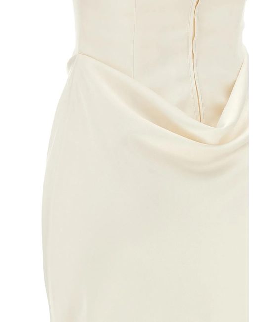 ROTATE BIRGER CHRISTENSEN White Rotate Birger Christensen 'Corsage Long' Dress