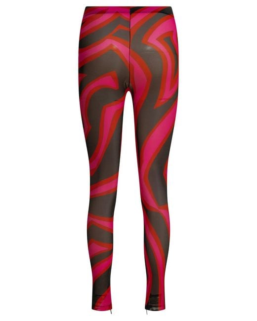 Emilio Pucci Red Marmo Polyamide Elastan Legging