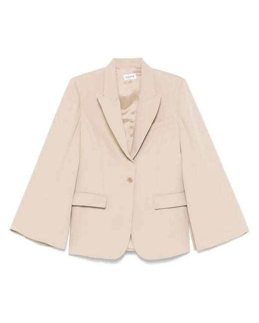 P.A.R.O.S.H. Natural Single-Breasted Blazer Jacket