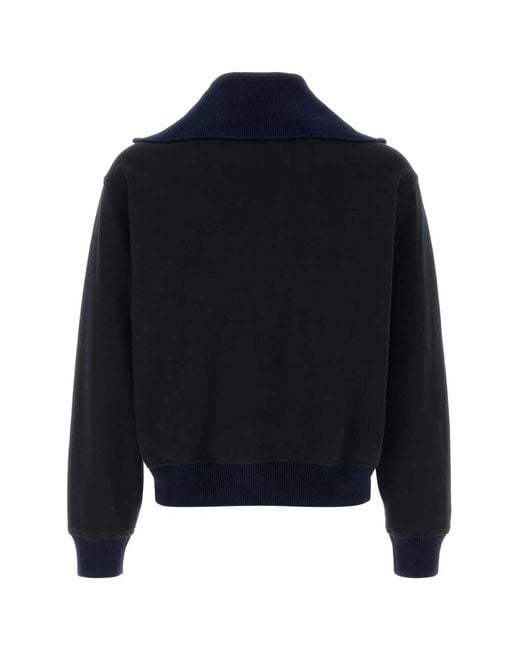Jil Sander Blue Sweatshirt W/Polo Opening Emb for men