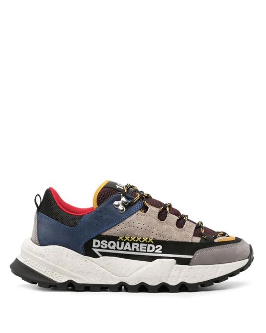 DSquared² Blue Luxe Colour Block Leather Sneakers for men