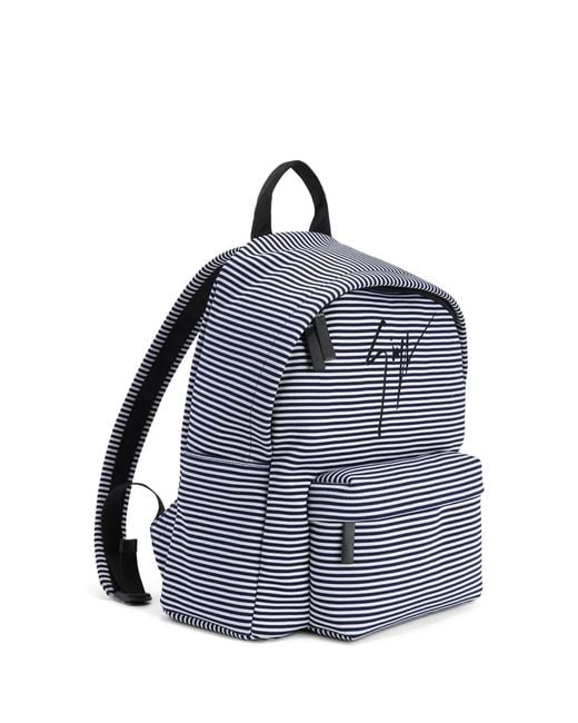 Giuseppe Zanotti Blue Bud Signature Logo Backpack for men