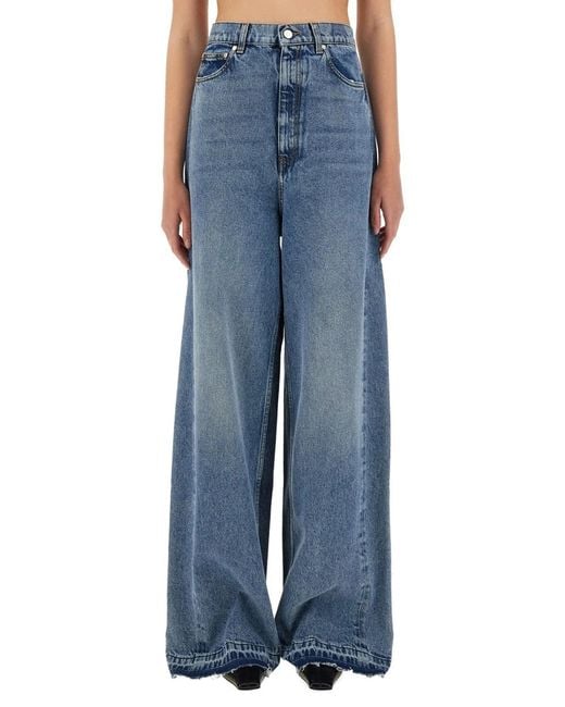 Stella McCartney Blue Wide-Leg Jeans With Contrasting Panels
