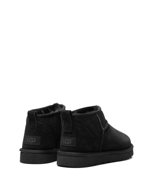 Ugg Black Classic Ultra Mini Suede Boots For
