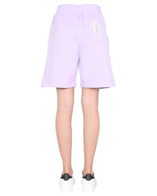 MSGM Pink Solid Shorts