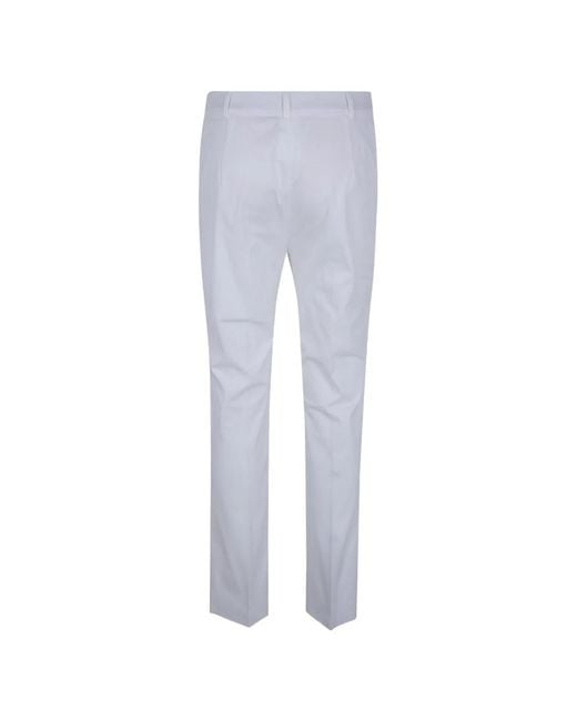 Max Mara White Cotton Elastane Trousers