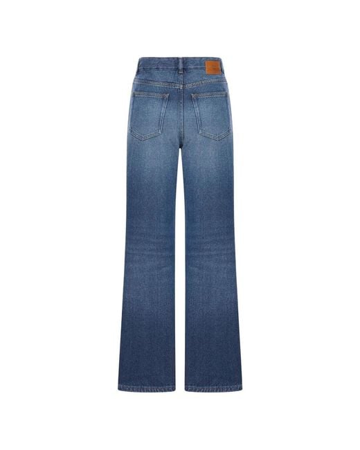 Ganni Blue Jean Izey Denim Wide Leg