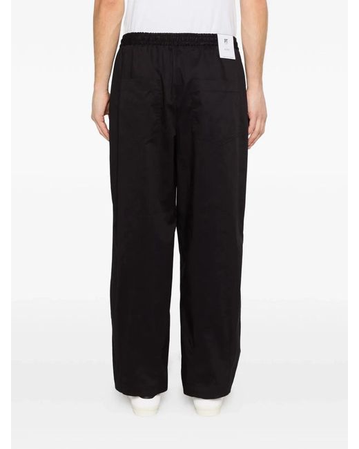 PT Torino Black Wide Trousers for men