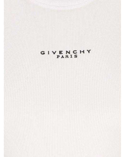 Givenchy White Slim-Fit Cotton Tank Top With Paris Print