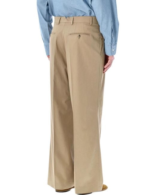 AMI Natural Low Waist Wide Trousers for men