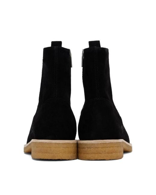 Represent Black Crepe Suede Chelsea Boots for men