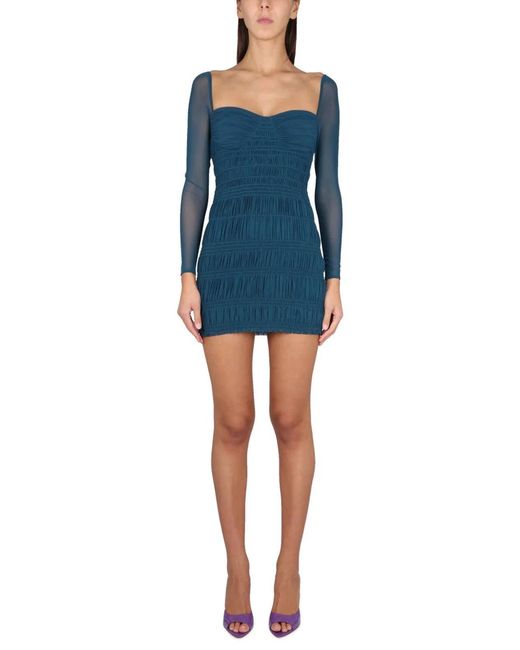 Self-Portrait Blue Mini Dress