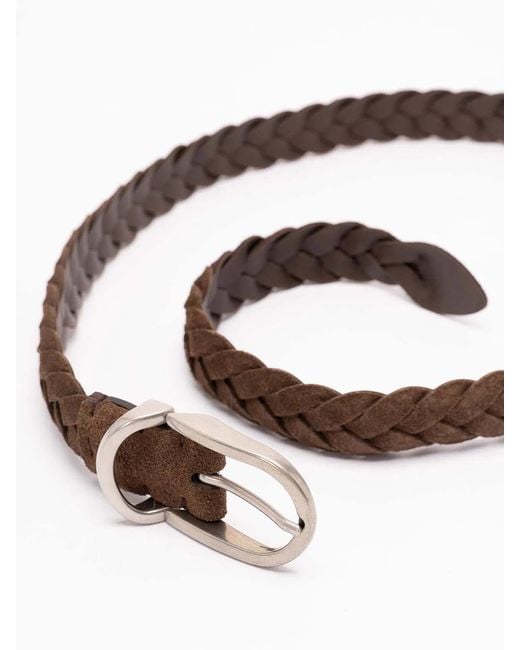 Brunello Cucinelli Brown Braided Belt for men