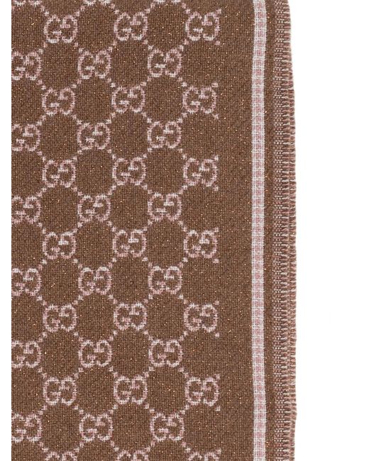 Gucci Brown Wool Blend Scarf