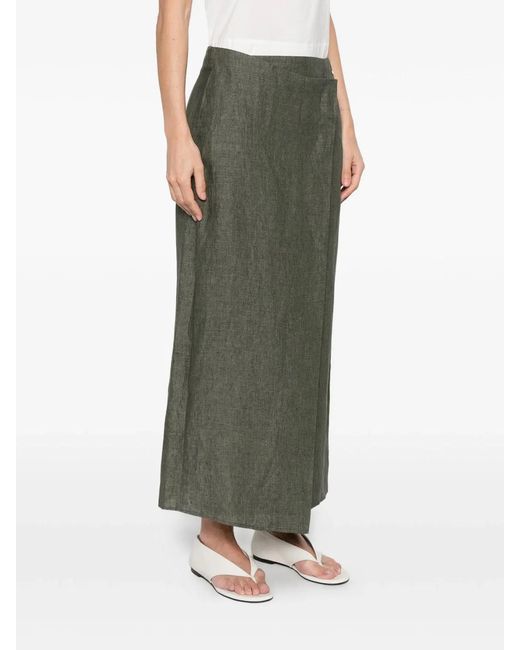 Herno Green Flax Linen Cotton Skirt
