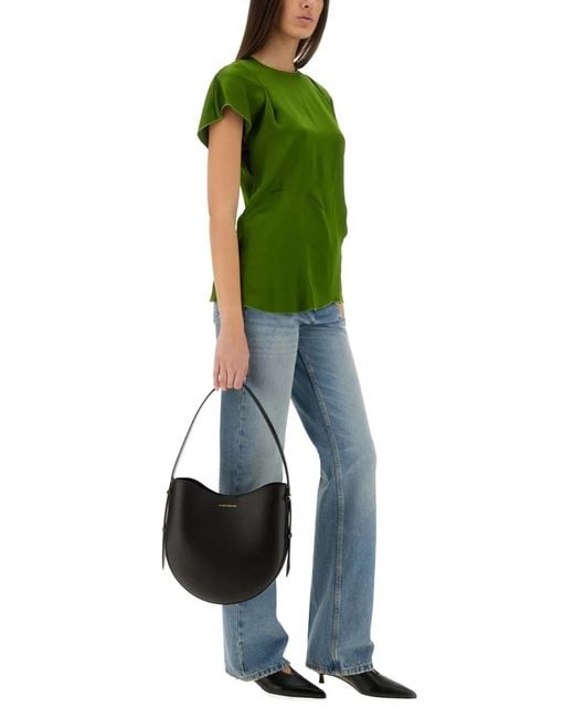 Victoria Beckham Green Tops With Folds