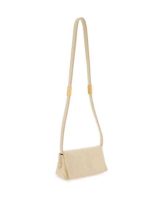 Marni Natural Ivory Leather Prisma Shoulder Bag