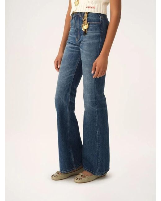 Chloé Blue Elephant Leg Jeans