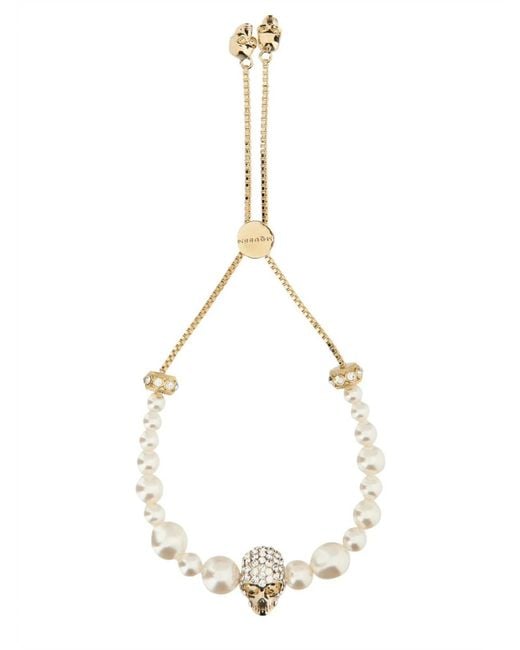 McQueen Natural Tone Crystal Embellished Necklace