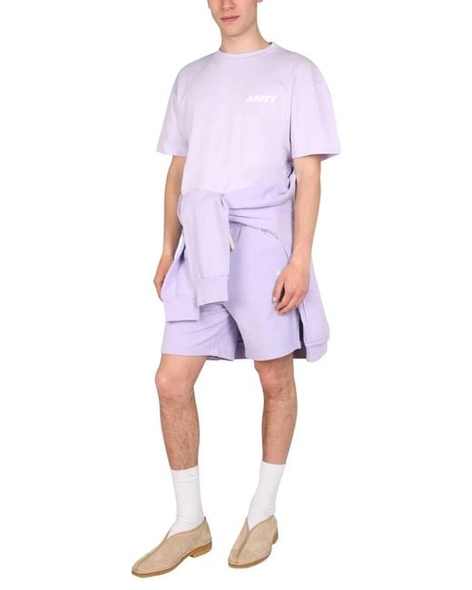 MOUTY Purple Logo Embroidery Bermuda for men