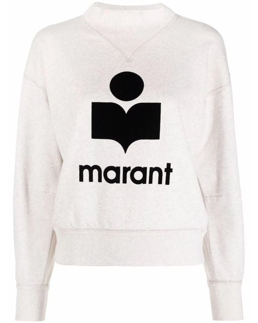 Isabel Marant White Isabel Marant Etoile Moby Flockedlogo Sweatshirt