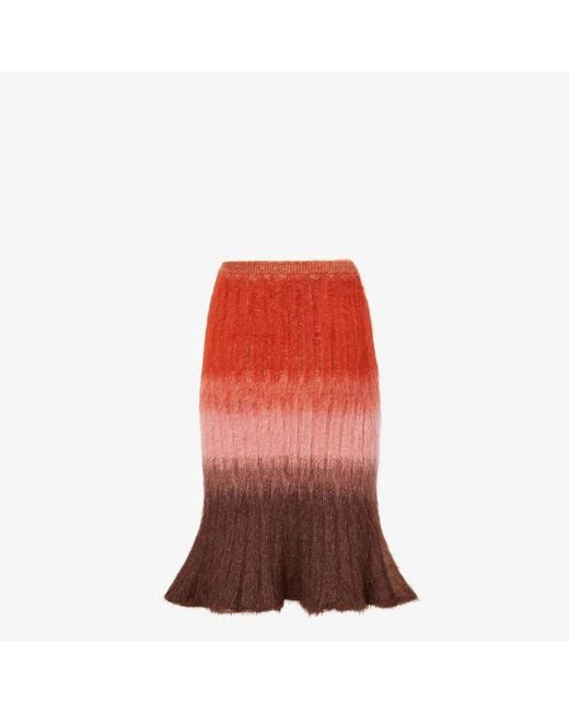Fendi Red Wool Mini Skirt