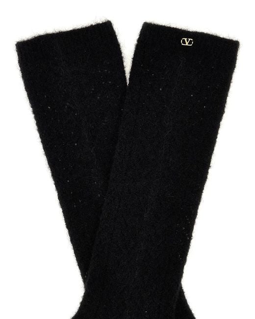 Valentino Garavani Black Mohair Socks