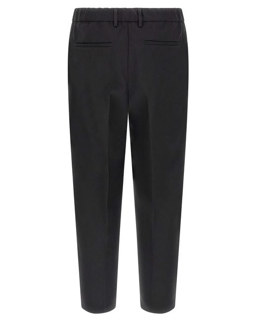 Jil Sander Black Technical Gabardine Trousers for men