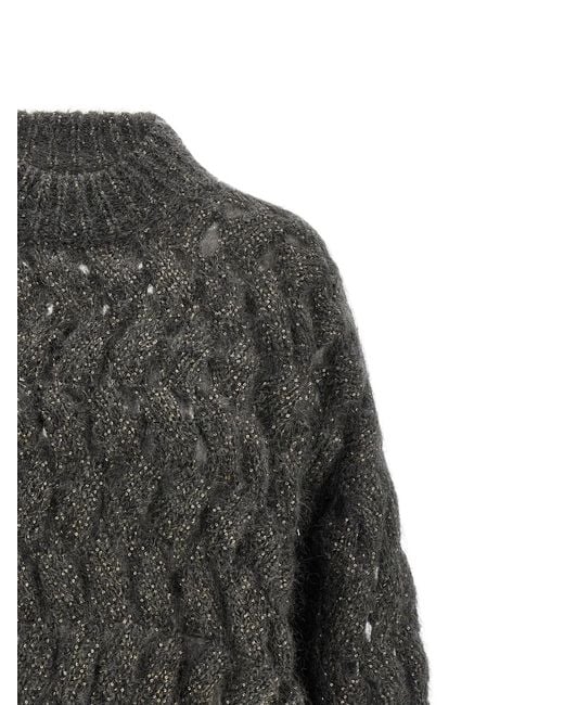 Brunello Cucinelli Gray 'Dazzling Waves' Sweater