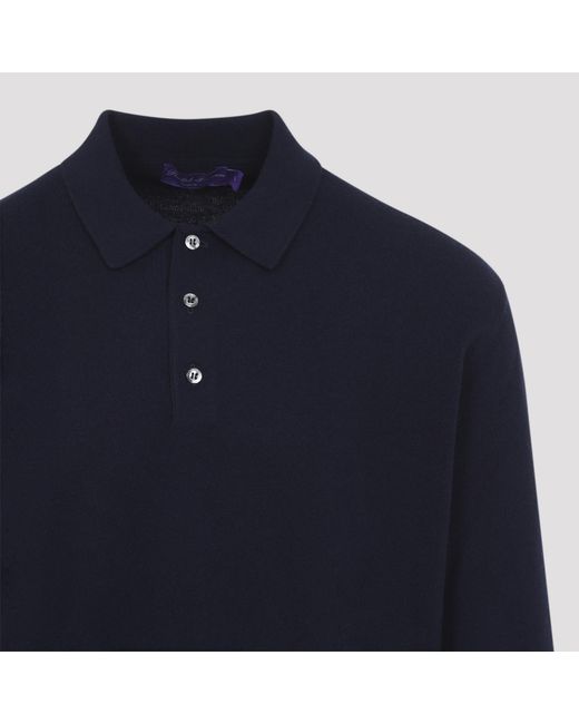 Ralph Lauren Blue Chairman L/Knit Polo for men