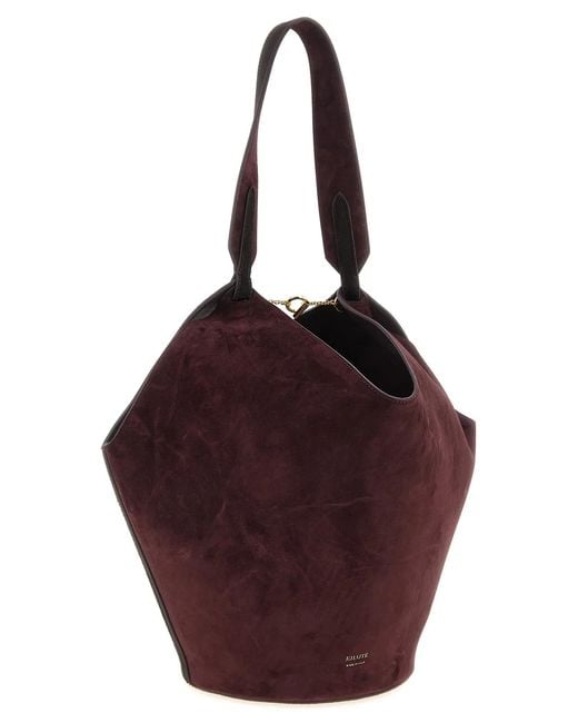 Khaite Black 'Lotus' Small Shopping Bag