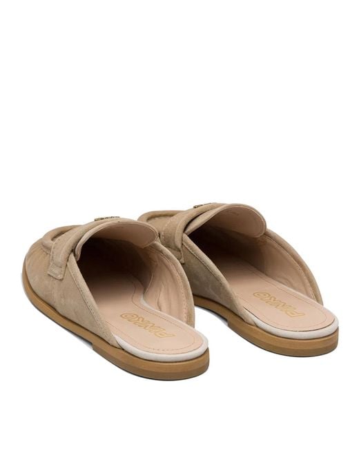 Pinko Brown Leather Slippers