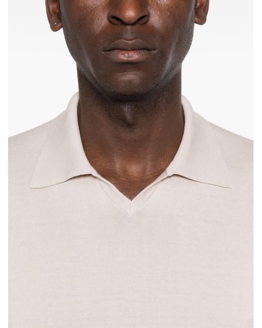 Brunello Cucinelli White Cotton Polo Shirt for men