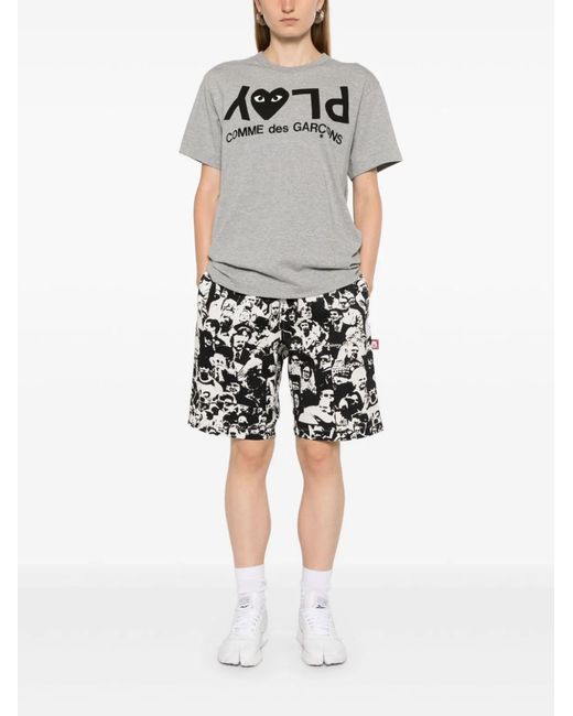 COMME DES GARÇONS PLAY Gray Cotton T-Shirt