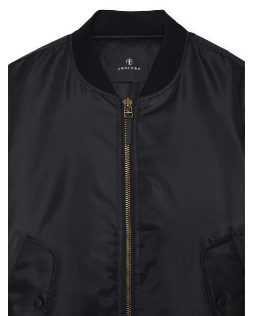 Anine Bing Blue Polyester Bomber Jacket