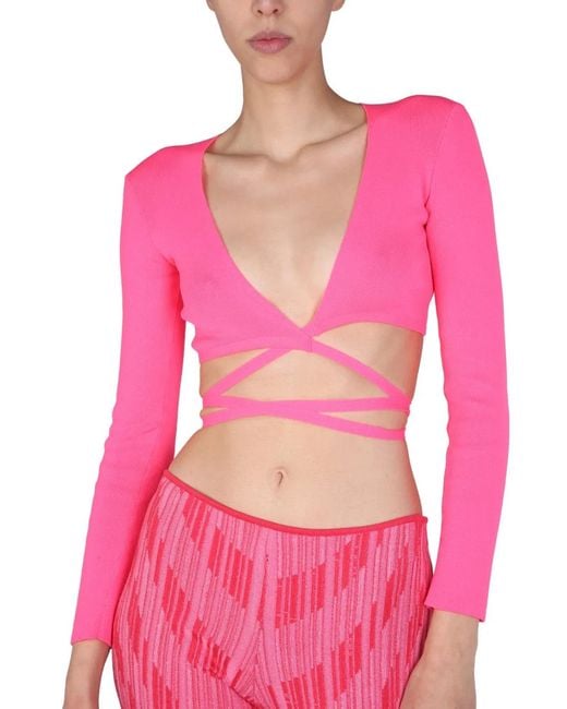 MSGM Pink Top Cropped