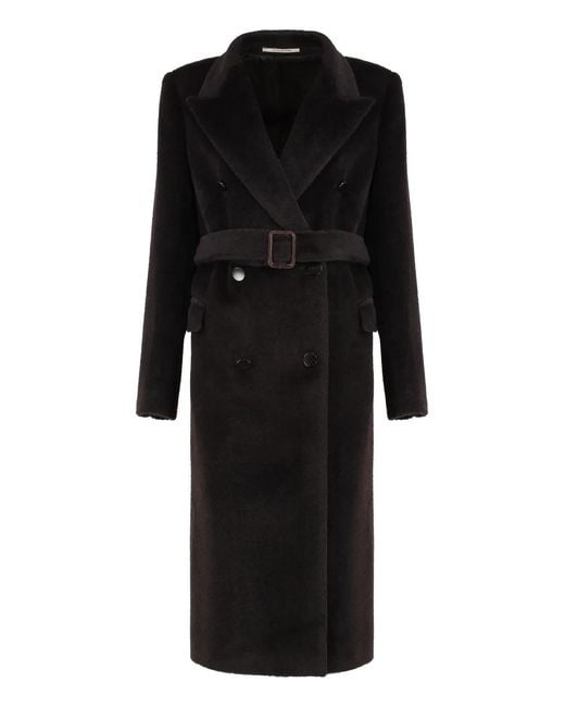 0205 Tagliatore Black Faux Fur Coat
