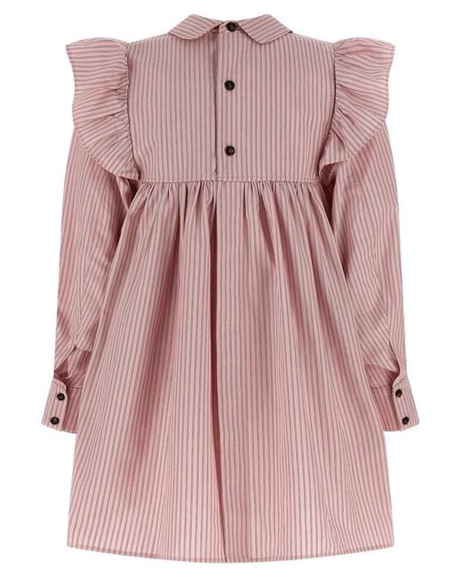 Ganni Pink Striped Dress