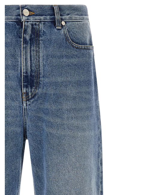 Fendi Blue 'Ff' Patch Jeans Saddlery for men