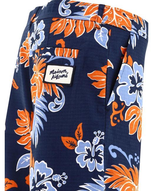 Maison Kitsuné Blue Maison Kitsuné "Board" Shorts for men