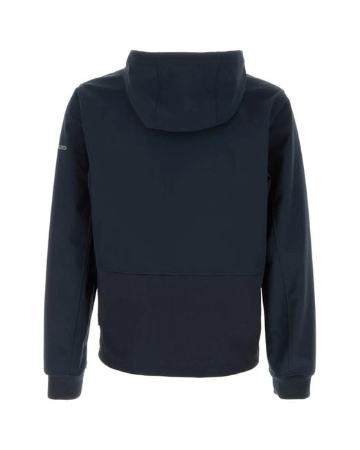 Woolrich Blue Soft Shell Full-Zip Hoodie for men