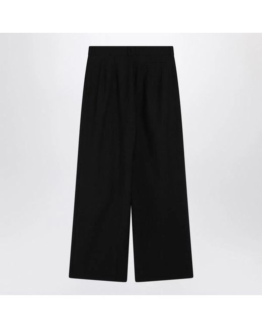 Frankie Shop Black Wideleg Ripley Woolblend Trousers